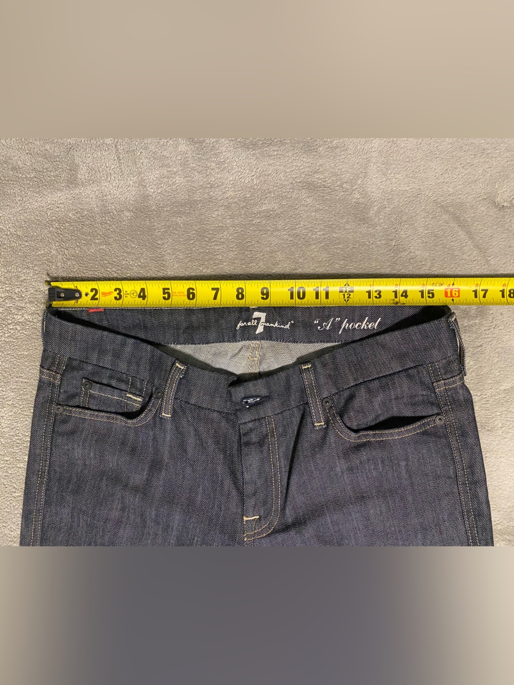 7 For All Mankind Dark Blue Flare Jeans - Picture 6 of 13